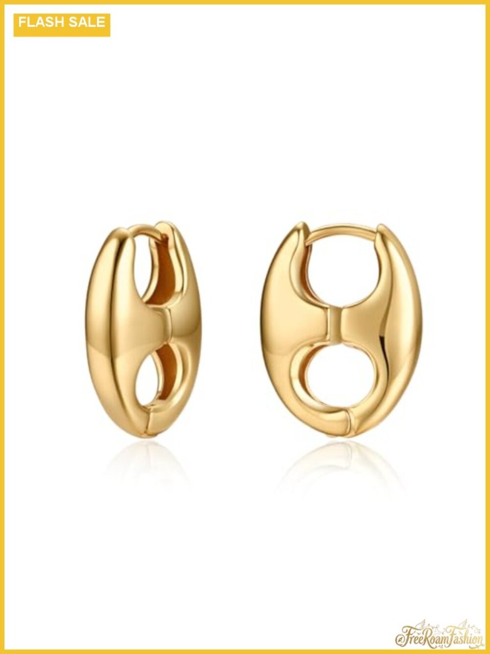14K Gold Plated Huggie Hoop Earrings for Women, 925 Sterling Silver Post, CZ
